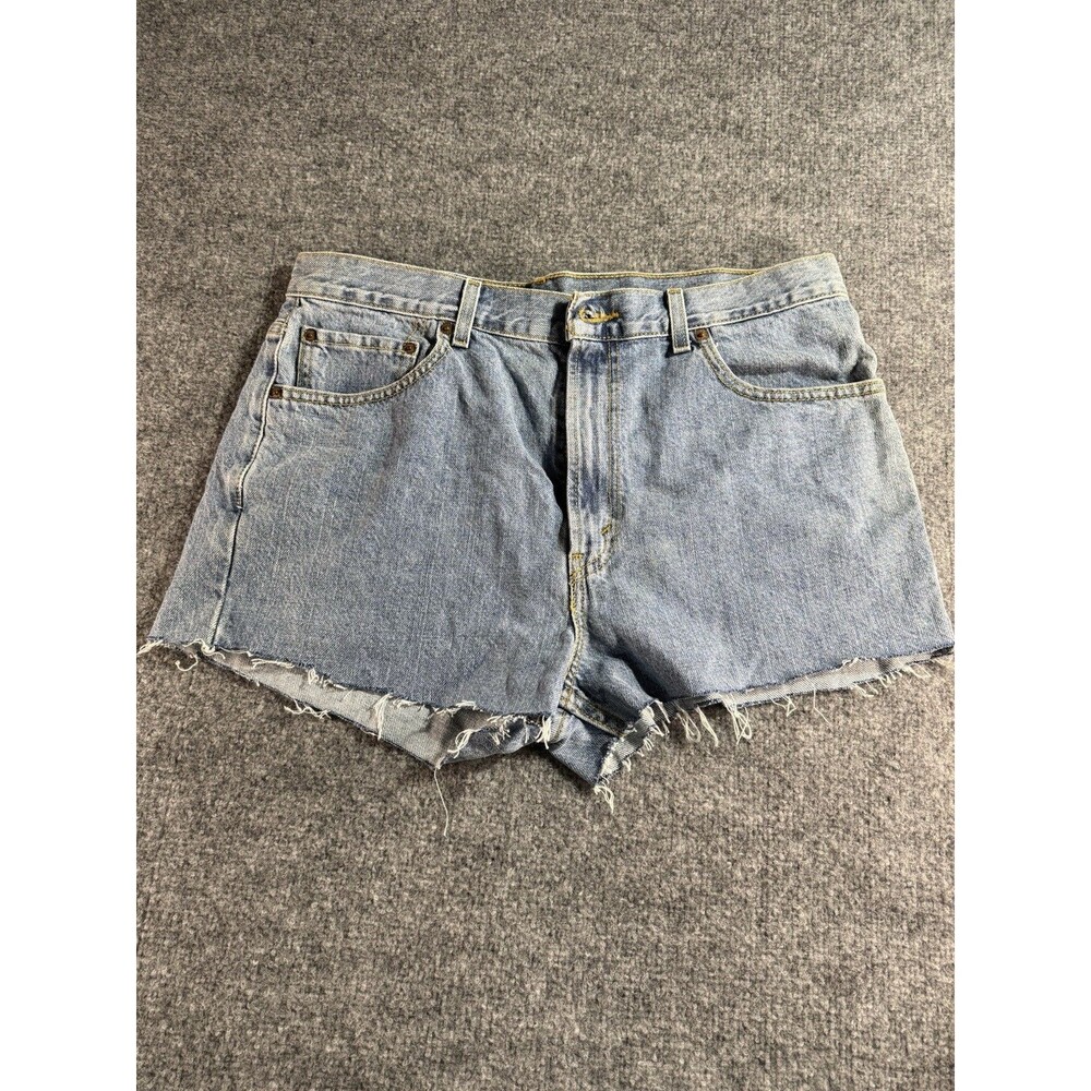 Levi’s Women’s Premium 505 Original Denim Shorts – Size 36 – Blue – Cut‑Off